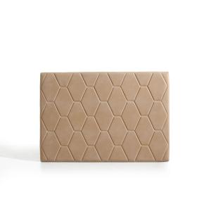 Cabecero ágata para cama de 135 de tela camel 154x115x8