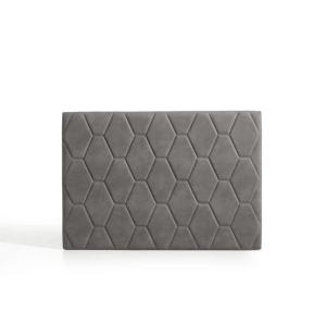 Cabecero ágata para cama de 135 de tela gris 154x115x8