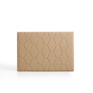 Cabecero ágata para cama de 80 de polipiel camel 115x115x8
