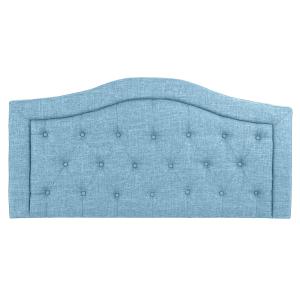 Cabecero cama de poliester y madera en azul 145x8x72cm