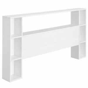 Cabecero con almacenamientos madera maciza  blanco 120 cm