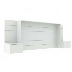 Cabecero con mesitas de noche blanco 160 cm