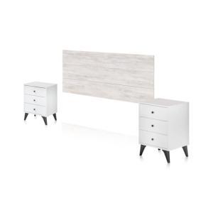 Cabecero con mesitas iconic melamina, blanco, 40 x 56 x 33,5
