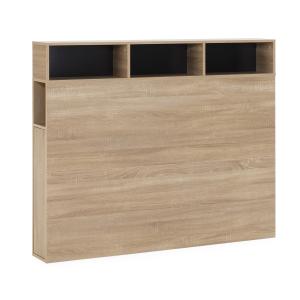 Cabecero de cama 145 cm roble, 2 puertas 9 huecos