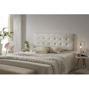 Cabecero de cama 160 capitone cuadros tela antimancha blanc…