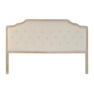 Cabecero de cama de roble y poliester en beige 180x10x120cm