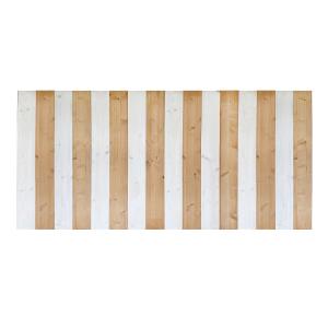 Cabecero de madera maciza en tono beige y blanco 100x75cm