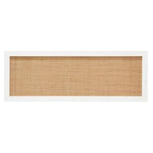 Cabecero de madera maciza y rafia en tono blanco de 140x60cm