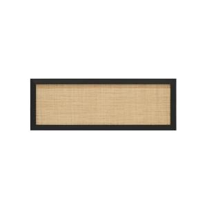 Cabecero de madera maciza y rafia en tono negro de 140x60cm