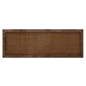 Cabecero de madera maciza y rafia en tono nogal de 100x60cm