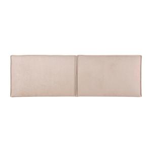 Cabecero doble de tela beige 168x55 cm