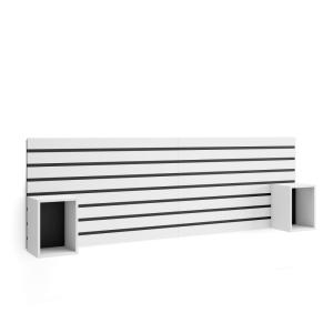 Cabecero efecto madera blanco 214x3x70cm