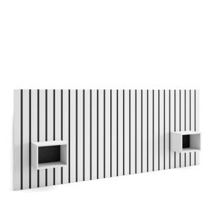 Cabecero efecto madera blanco 258x3x107cm