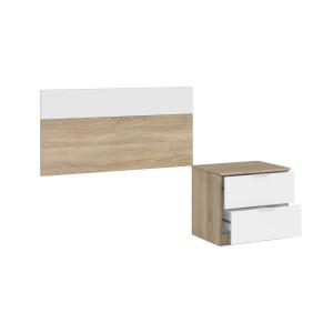 Cabecero efecto madera de roble, blanco 108x45h95 cm