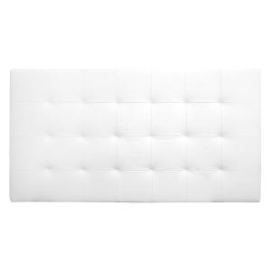 Cabecero tapizado de polipiel con pliegues en color blanco…