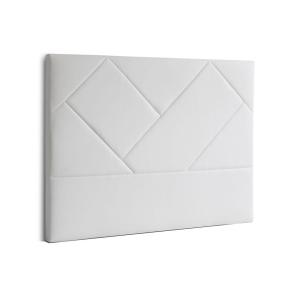 Cabecero tapizado en polipiel blanca de diseño rayado 150 x…
