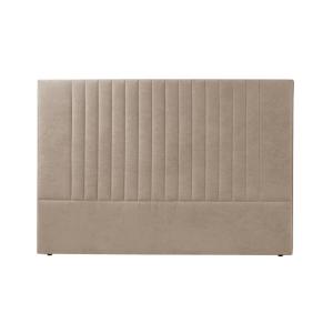 Cabecero tapizado en tela beige con rayas verticales 150 x…