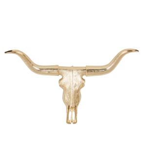 Cabeza de búfalo de acero dorado para decorar la pared 104x…