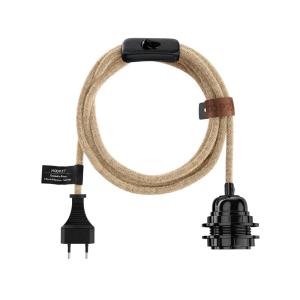 Cable para lámpara de algodón en marrón 450x4x4 cm