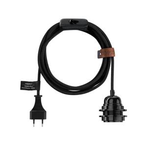 Cable para lámpara de metal en negro 450x4x4 cm