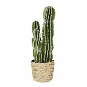 Cactus artificial con macetero negro
