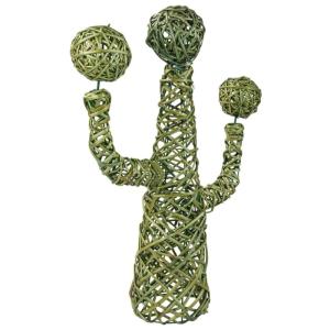 Cactus decoración de mimbre verde 28x28x65h cm