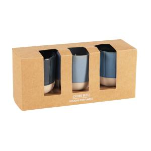 Caja de 4 velas de té aromáticas Cedro azul en cerámica azu…