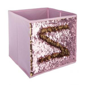 Caja de almacenamiento cartón rosa 23x24x24cm