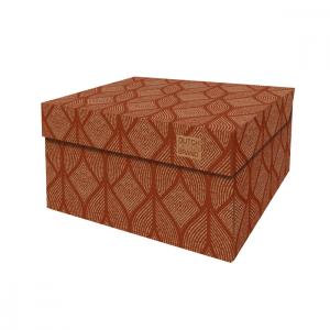 Caja de almacenamiento de cartón rojo 39,5x32x21cm