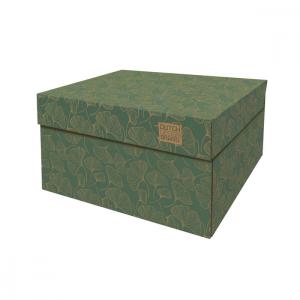 Caja de almacenamiento de cartón verde 39,5x32x21cm