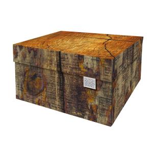 Caja de almacenamiento tronco de árbol 39,5x32x21cm en cart…