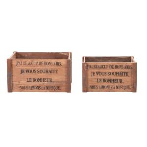 Caja de madera de abeto en color marrón de 52x38x28cm