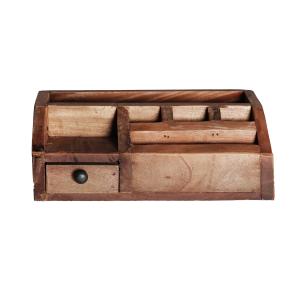 Caja, de madera de mahogany, en color marrón, de 27x17x10cm