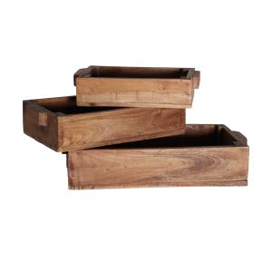 Caja de madera de mahogany en color marrón de 48x25x10cm