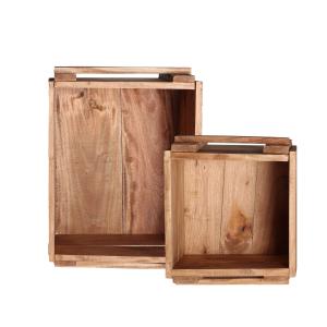 Caja de madera de mahogany en color marrón de 49x35x27cm