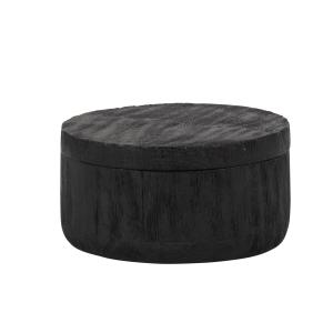 Caja de madera de mango negra