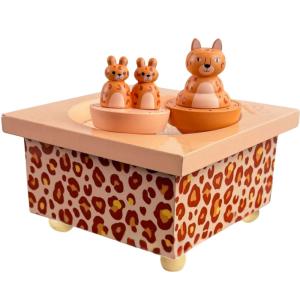 Caja de música leopardo