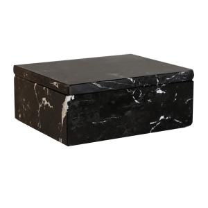 Caja de resina en color negro de 19x15x7cm