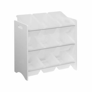 Caja infantil para juguetes con tapa abatible, blanco