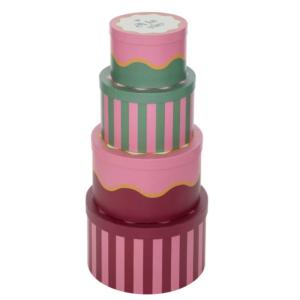 Caja pack de 4 rosa 15x25x25cm