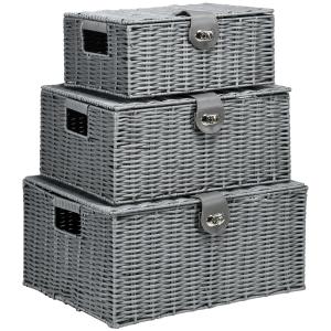 Cajas de almacenaje color gris 35.5 x 28.5 x 18 cm