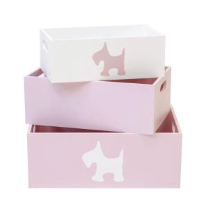Cajas set de 3 mdf rosa 15x40x28/13x35x23/11x30x18cm