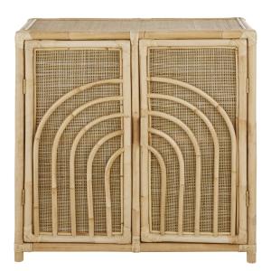 Cajonera con 2 puertas de rejilla de ratán