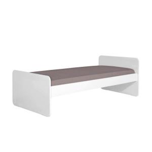 Cama 1 plaza madera maciza  blanco 90x200 cm