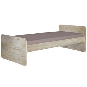 Cama 1 plaza madera maciza  natural 90x200 cm