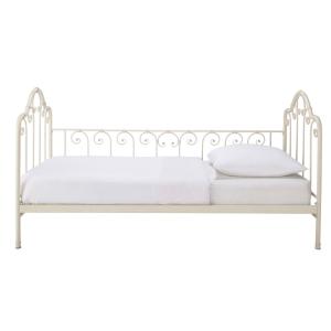 Cama 90x190 de metal marfil