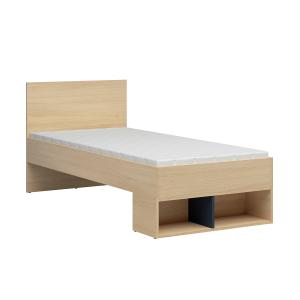 Cama 90x200 estratificado beige , blanco, amarillo