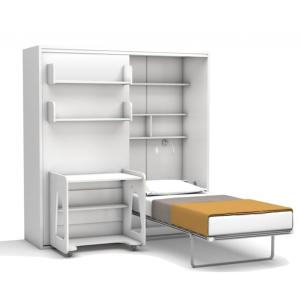 Cama abatible habitacion completa   colchón blanco 208x200x…