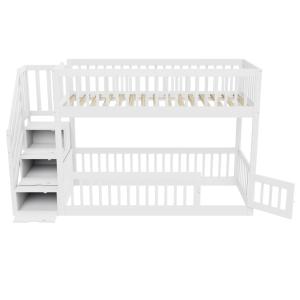 Cama alta de madera blanca de 90 x 200 cm con canapé