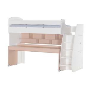 Cama alta   escritorio aglomerado bianco 182,7x252x107,8cm